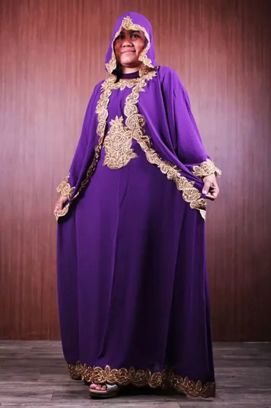 Picture of Radhe Designer Purple Georgette Kaftan Dress for Women - F5470