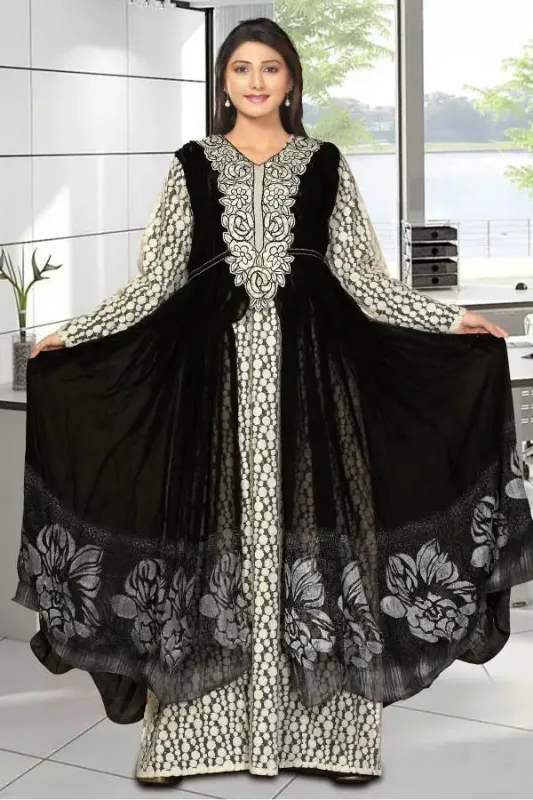 Picture of Multi Color Georgette Kaftan Dress for Women - Look 8532