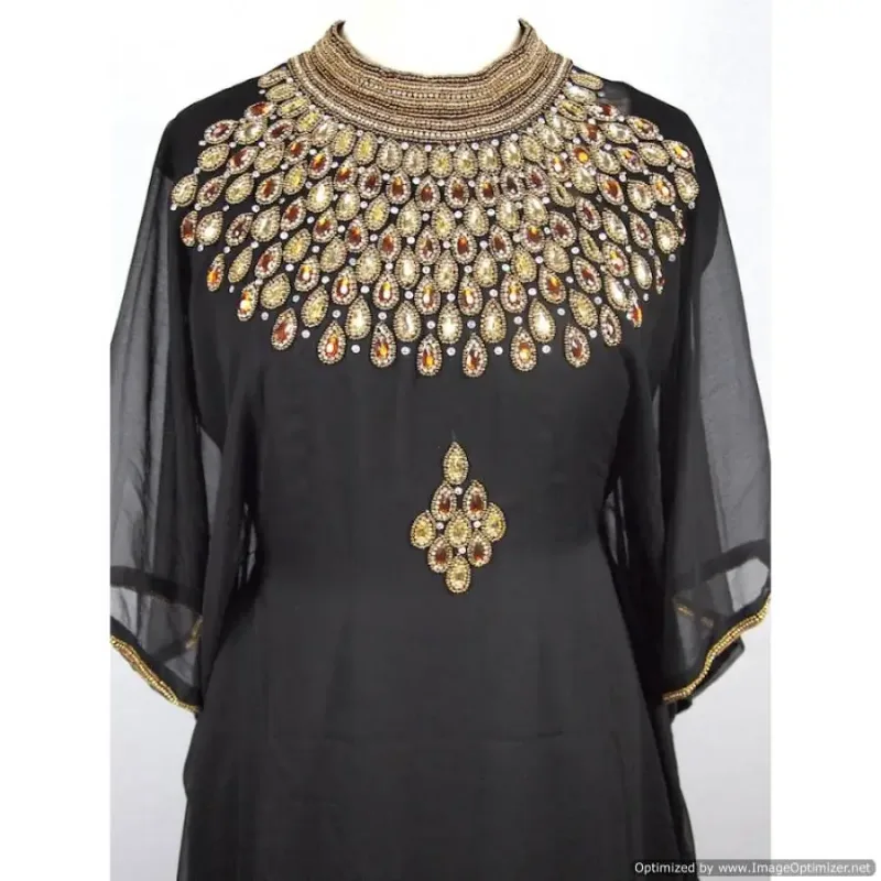 Picture of Radhe Designer Yellow Georgette Kaftan Dress for Women - F5497