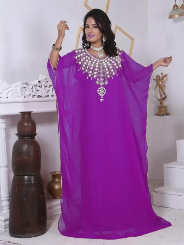 Picture of Radhe Designer Multicolor Georgette Kaftan Dress for Women - F5503