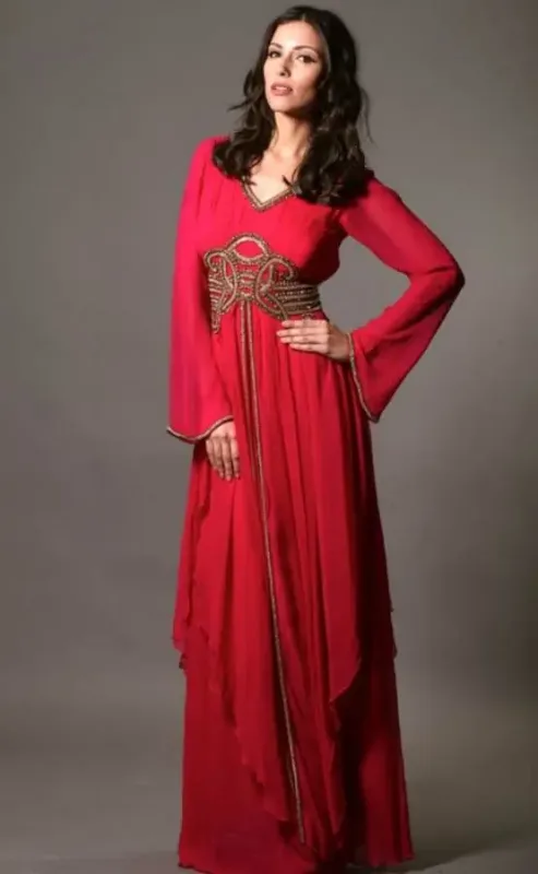 Picture of Radhe Designer Pink Cotton Kaftan Dress for Women - F5501