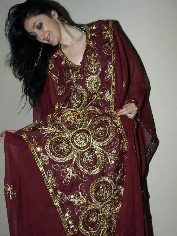 Picture of Radhe Designer Pink Cotton Kaftan Dress for Women - F5518