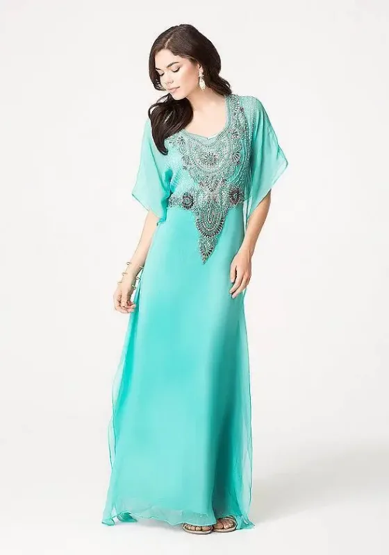 Picture of Radhe Designer Multicolor Georgette Kaftan Dress for Women - F5545