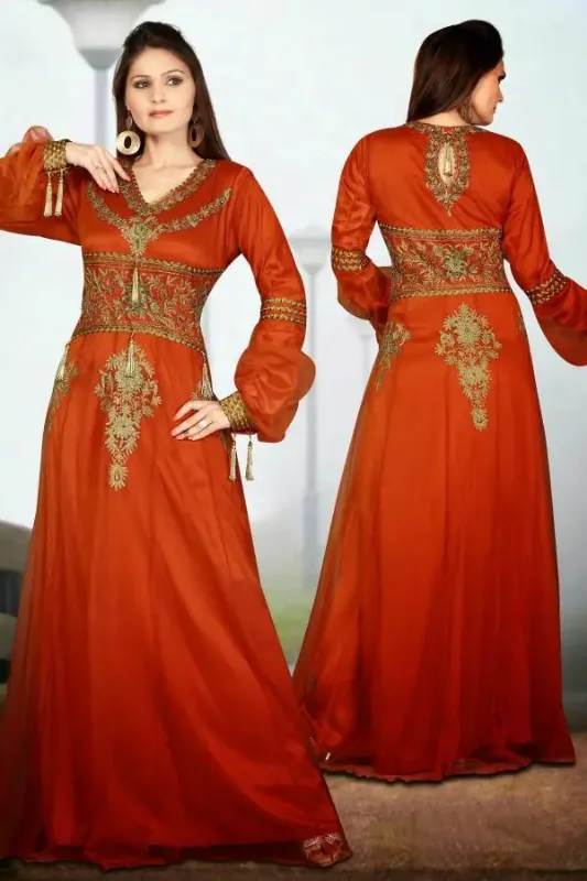 Picture of Black Georgette Kaftan Dress for Women - Look 8583