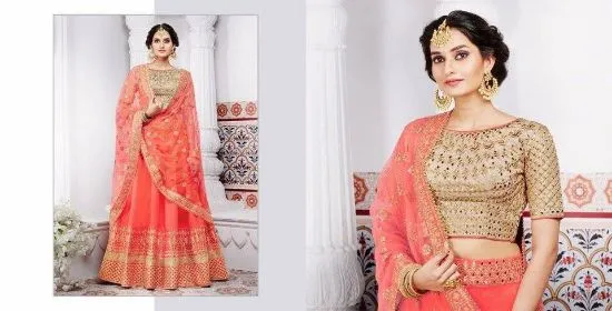 Picture of arpana trend setter lehenga choli style georgette sari,