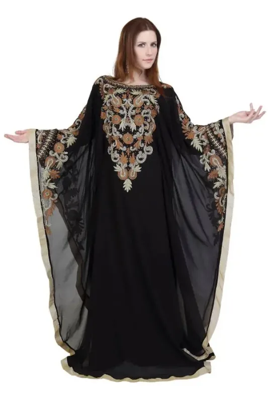 Picture of Radhe Designer Black Georgette Kaftan Dress for Women - F5585
