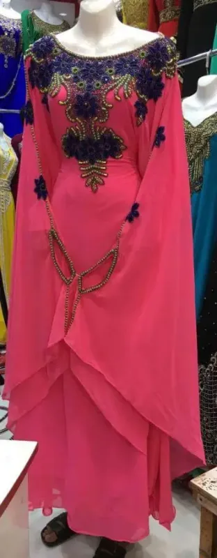 Picture of Radhe Designer Yellow Georgette Kaftan Dress for Women - F5599