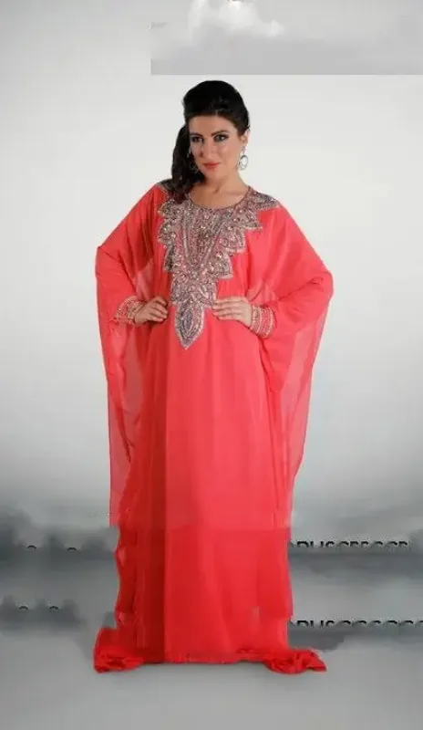 Picture of Radhe Designer Pink Cotton Kaftan Dress for Women - F5603