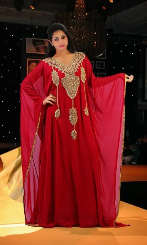 Picture of Radhe Designer White Georgette Kaftan Dress for Women - F5601