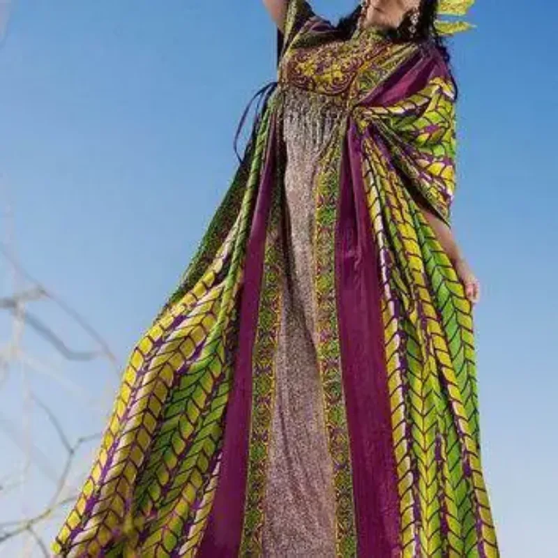 Picture of Radhe Designer Yellow Georgette Kaftan Dress for Women - F5616