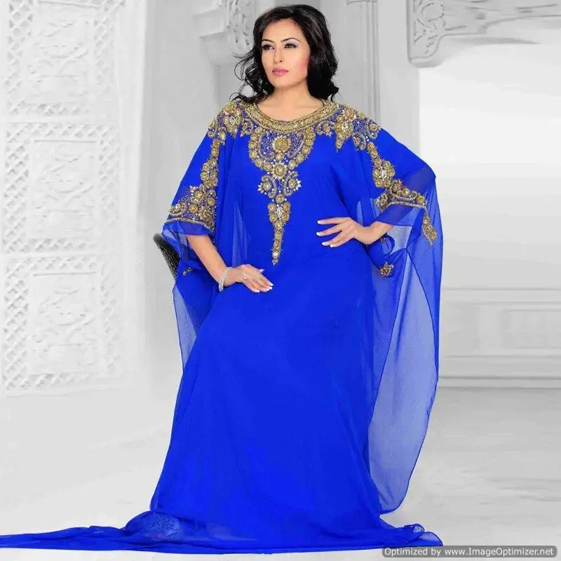 Picture of Radhe Designer Multicolor Georgette Kaftan Dress for Women - F5609