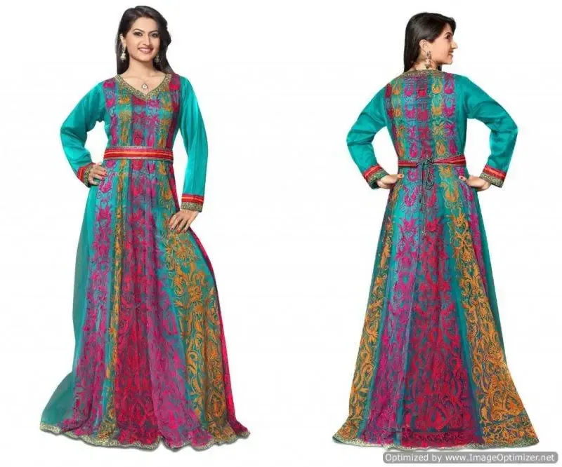 Picture of Radhe Designer Multicolor Georgette Kaftan Dress for Women - F5627