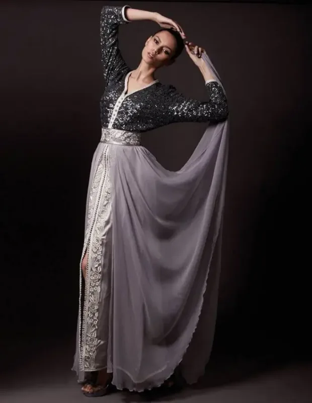 Picture of Radhe Designer Black Georgette Kaftan Dress for Women - F5638