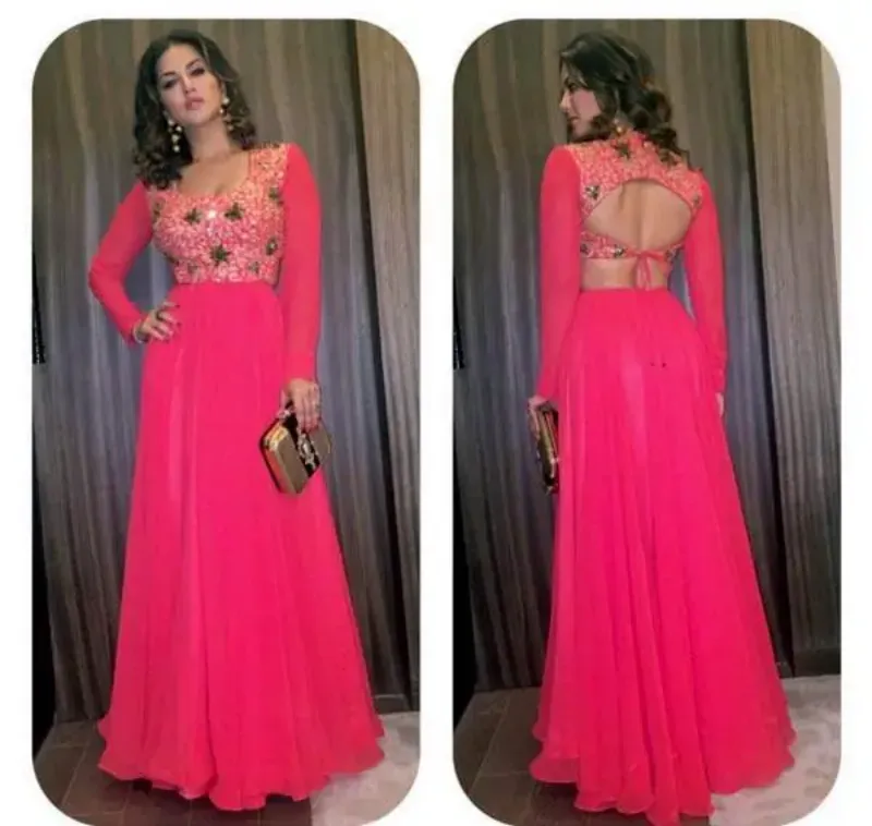 Picture of Radhe Designer Yellow Georgette Kaftan Dress for Women - F5650