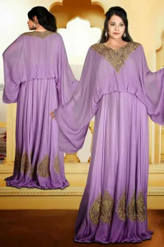 Picture of Multi Color Georgette Kaftan Dress for Women - Look 8679