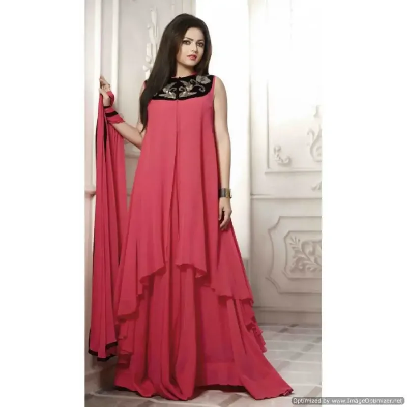 Picture of Radhe Designer Purple Georgette Kaftan Dress for Women - F5674