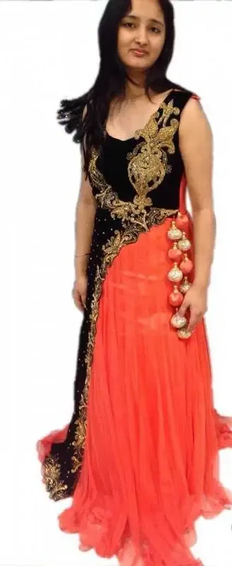 Picture of Radhe Designer Black Georgette Kaftan Dress for Women - F5683