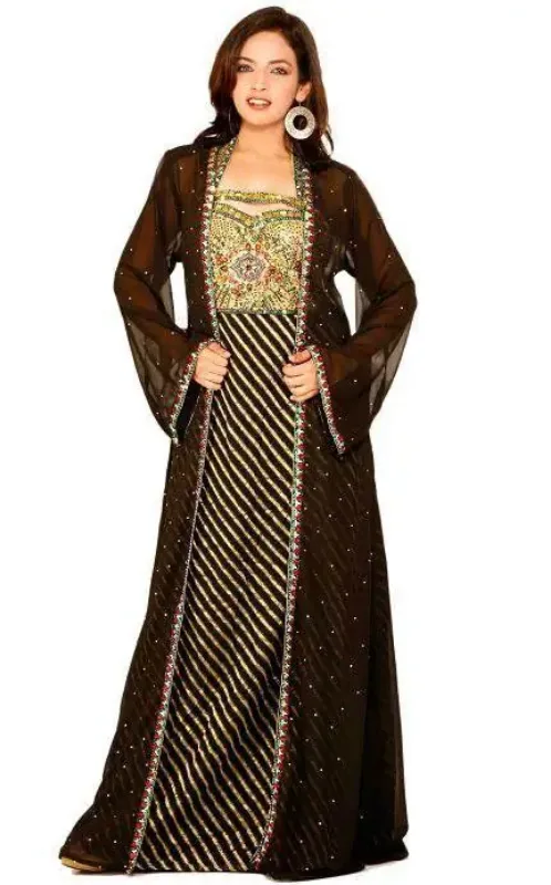Picture of Radhe Designer Multicolor Georgette Kaftan Dress for Women - F5697
