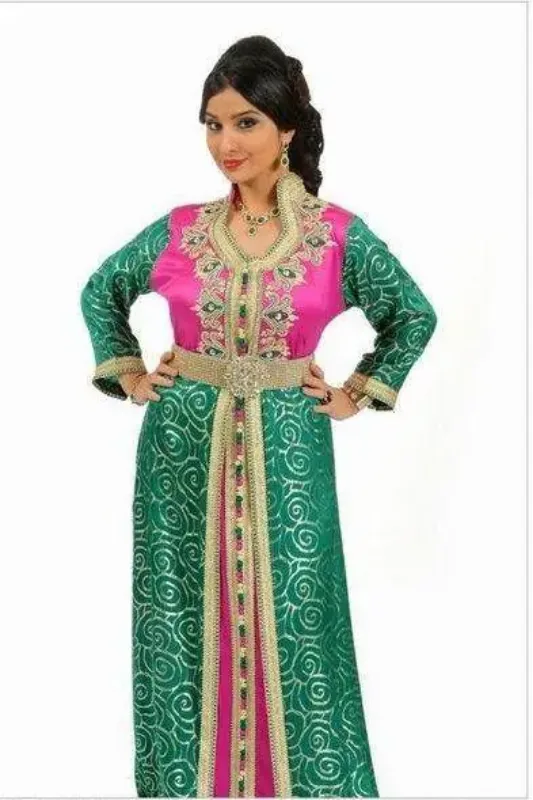 Picture of White Georgette Kaftan Dress for Women - Look 8731