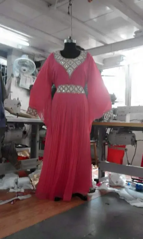 Picture of Black Georgette Kaftan Dress for Women - Look 8732