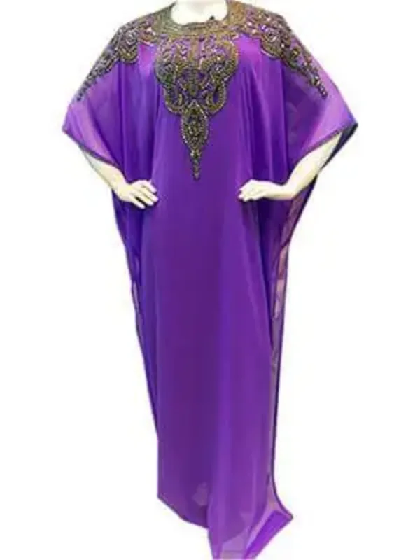 Picture of White Georgette Kaftan Dress for Women - Look 8733