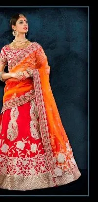 Picture of india bollywood designer wear pink silk blend lahenga l