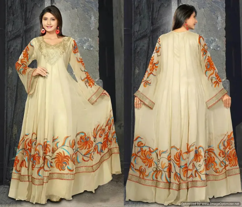 Picture of Blue Georgette Kaftan Dress for Women - Look 8742