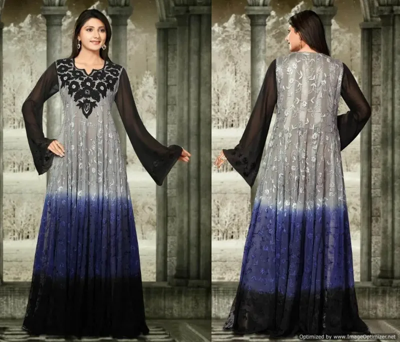 Picture of Multi Color Georgette Kaftan Dress for Women - Look 8743