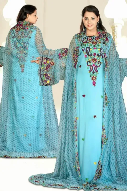 Picture of Black Georgette Kaftan Dress for Women - Look 8745