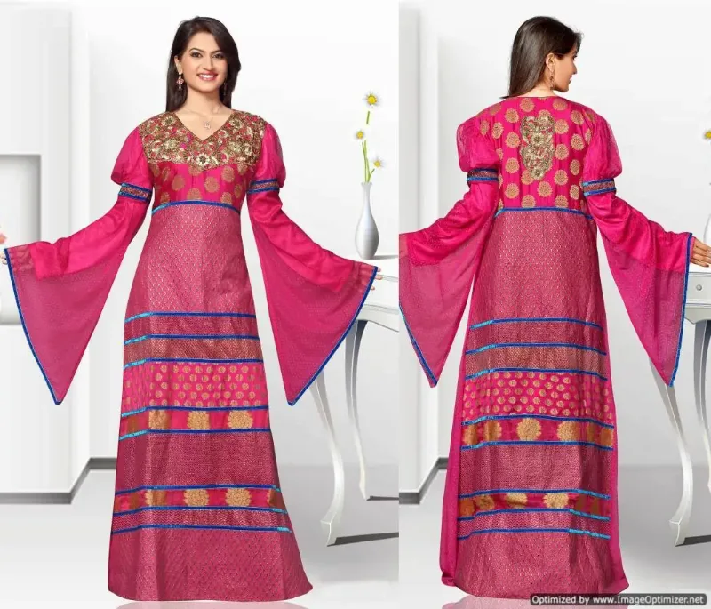 Picture of Multi Color Georgette Kaftan Dress for Women - Look 8747