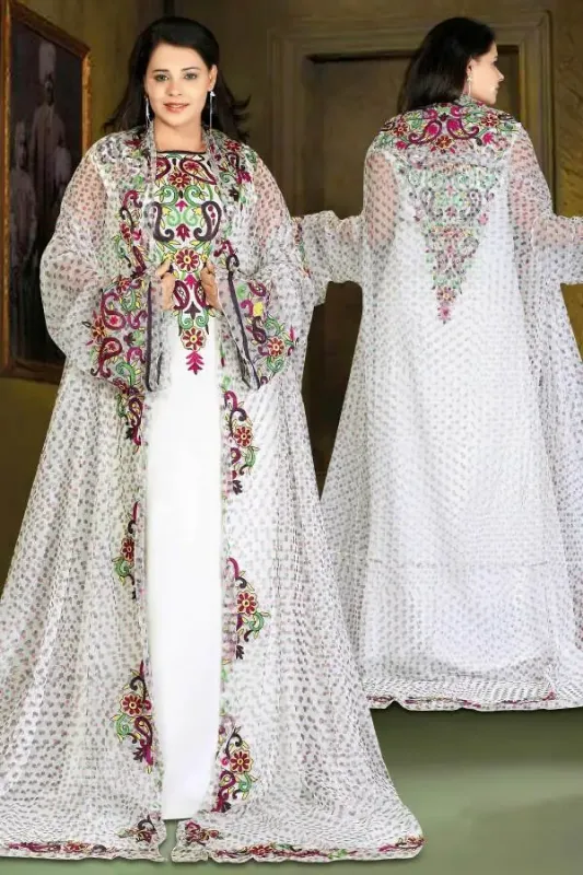 Picture of Yellow Georgette Kaftan Dress for Women - Look 8748