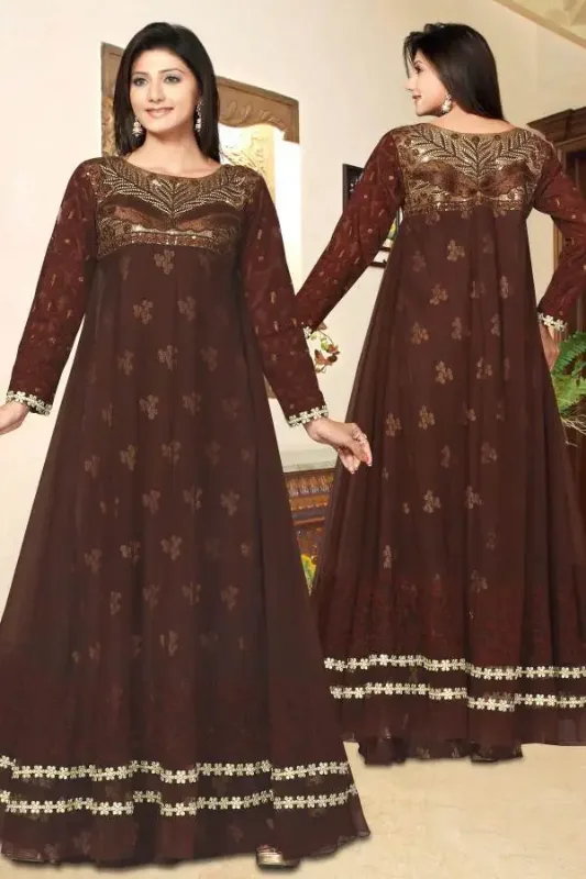 Picture of Multi Color Georgette Kaftan Dress for Women - Look 8750