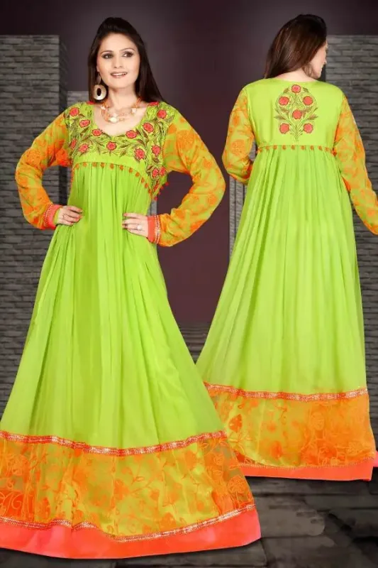 Picture of Blue Cotton Kaftan Dress for Women - Look 8751