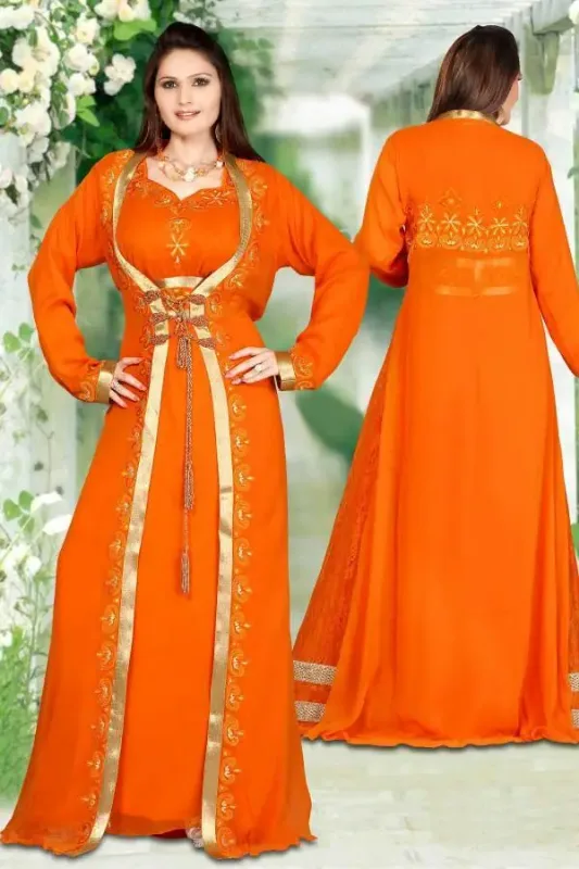 Picture of Multi Color Georgette Kaftan Dress for Women - Look 8752