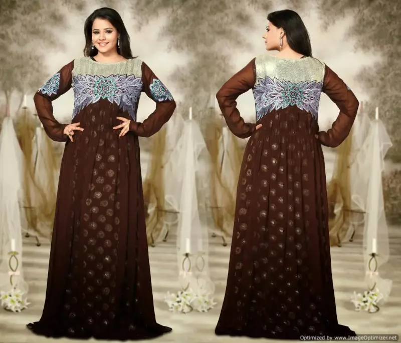 Picture of Multi Color Georgette Kaftan Dress for Women - Look 8756