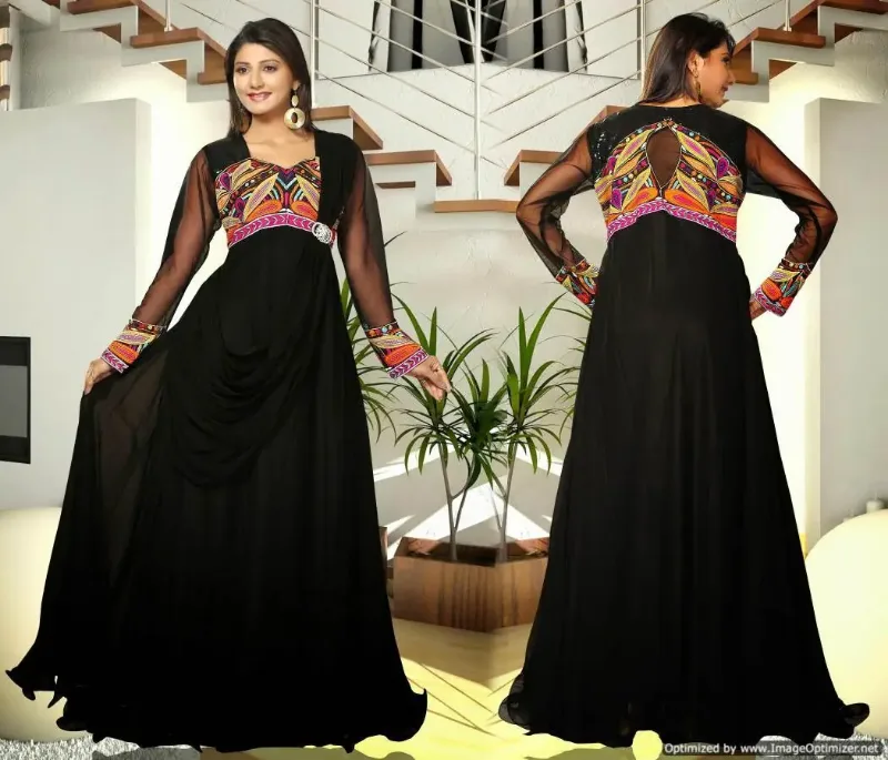 Picture of Multi Color Georgette Kaftan Dress for Women - Look 8758