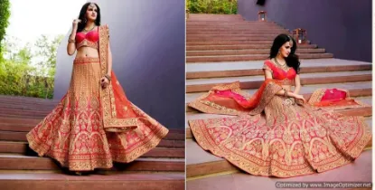 Picture of fancy designer silk lehenga choli indian events wedding