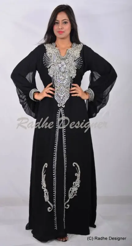 Picture of Radhe Designer Multicolor Georgette Kaftan Dress for Women - Y613
