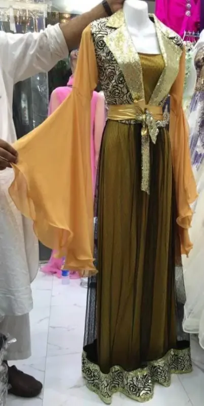 Picture of Blue Georgette Kaftan Dress for Women - Look 8788