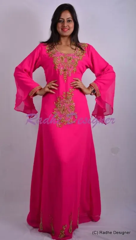 Picture of Radhe Designer Multicolor Georgette Kaftan Dress for Women - Y29