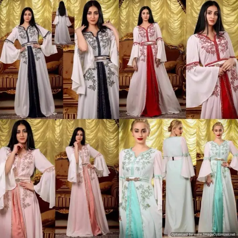 Picture of Radhe Designer White Georgette Kaftan Dress for Women - F2297