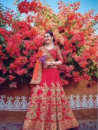 Picture of beautiful designer lehenga indian wedding ethnic partyw