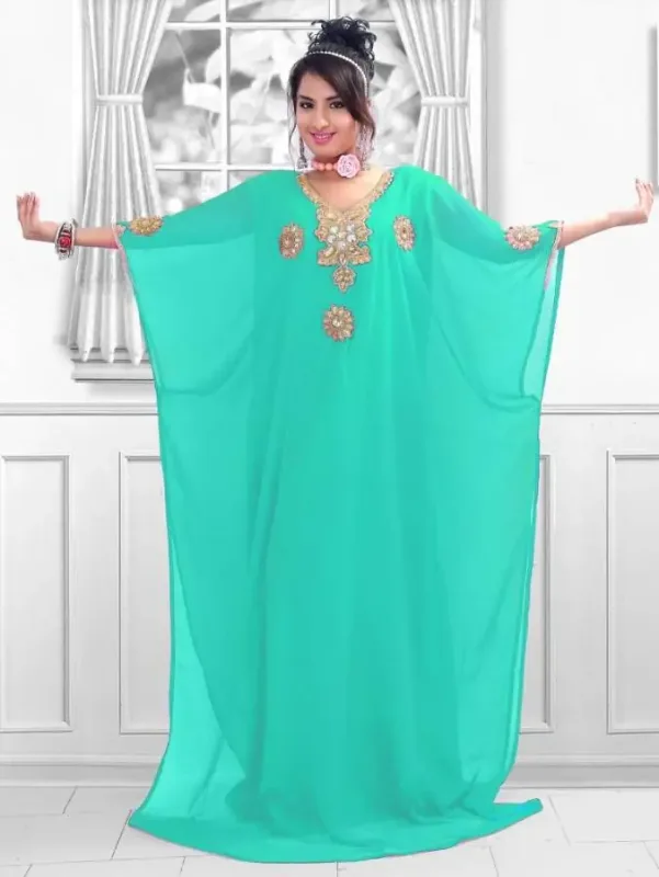 Picture of Radhe Designer Multicolor Georgette Kaftan Dress for Women - F10586