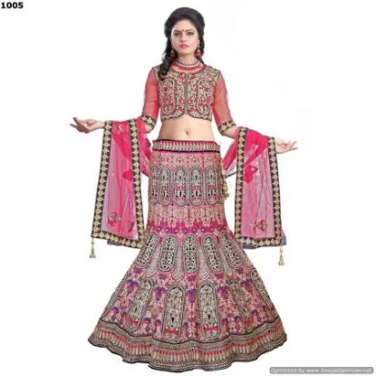 Picture of events festive party wear parrot green lehnga indian pa