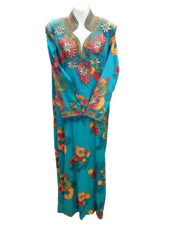 Picture of White Georgette Kaftan Dress for Women - Look 8818