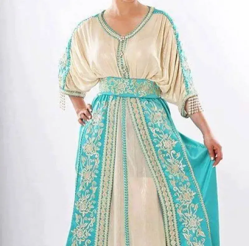 Picture of Radhe Designer White Georgette Kaftan Dress for Women - F7984