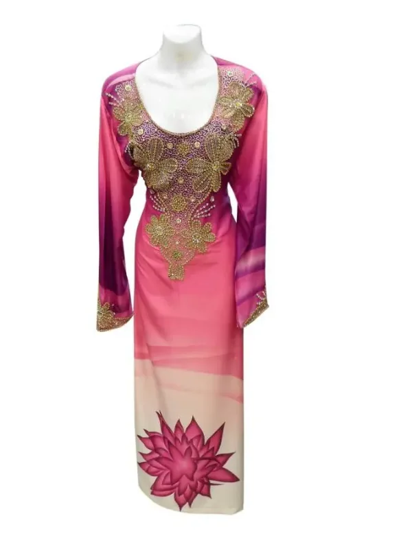 Picture of Multi Color Georgette Kaftan Dress for Women - Look 8830