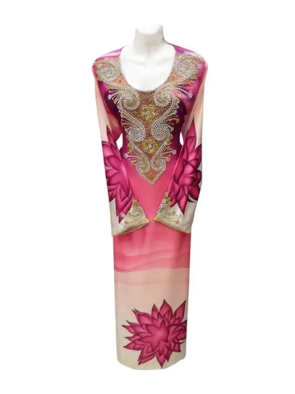 Picture of White Georgette Kaftan Dress for Women - Look 8834