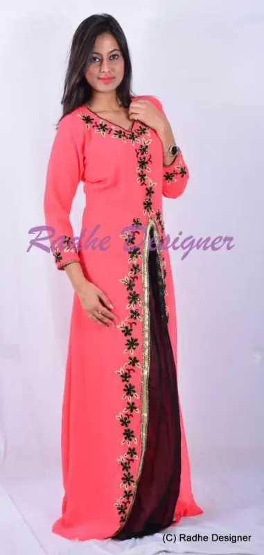 Picture of Radhe Designer Black Georgette Kaftan Dress for Women - Y118