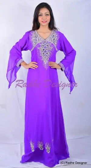 Picture of kaftan modest maxi gown dubai style farasha moroccan dr